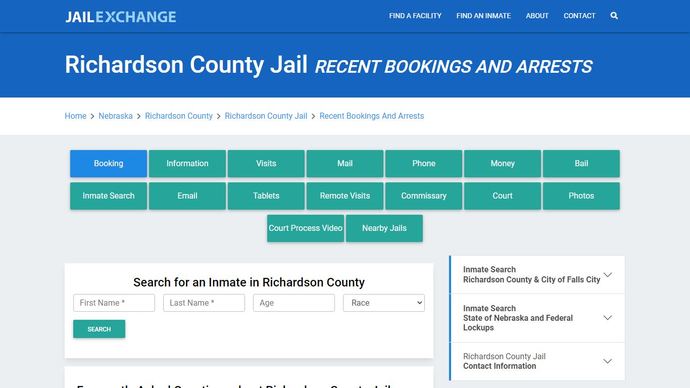 Richardson County Jail Recent Bookings And Arrests