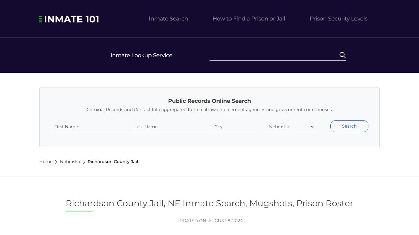 Richardson County Jail, NE Inmate Search, Mugshots, Prison Roster