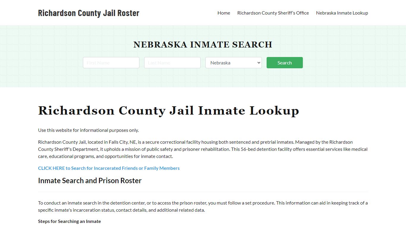 Richardson County Jail Roster Lookup, NE, Inmate Search